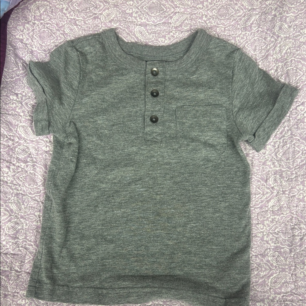 Cat & Jack Charcoal Button Down Kids Shirt